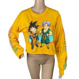 Dragonball Z Orange Gohan Trunks Long Sleeve Kanji Cropped Shirt SZ S/M